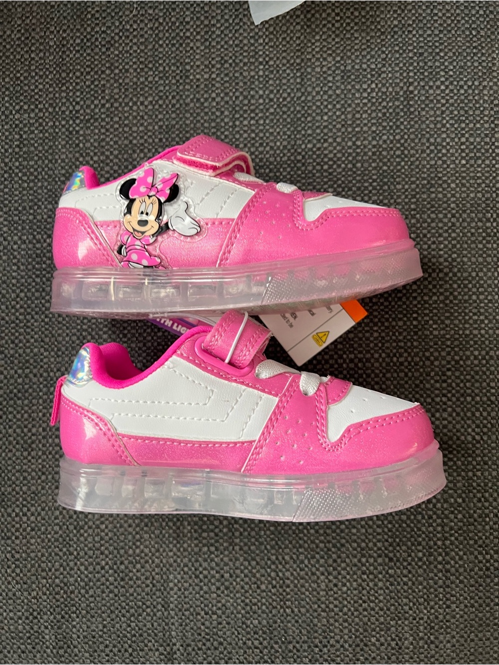 Kids' Minnie Mouse Pink and White Lightup Athletic Sneakers